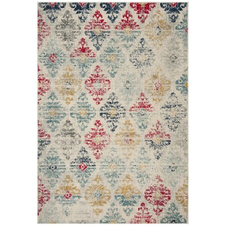 Safavieh 5 ft. 3 in. x 7 ft. 6 in. Madison 300 Rectangle Power-Loomed Rug Ivory & Blue MAD304M-5